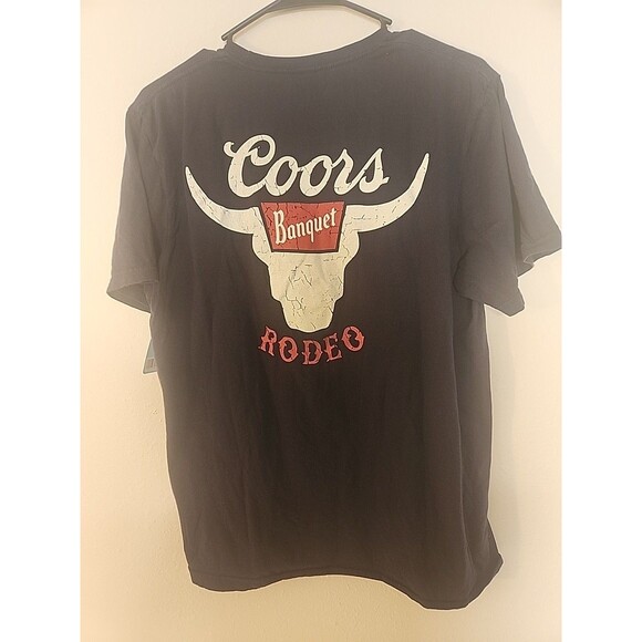 Coors Banquet Shirt Mens Size M Navy Blue Rodeo Graphic Short Sleeve - Picture 9 of 11